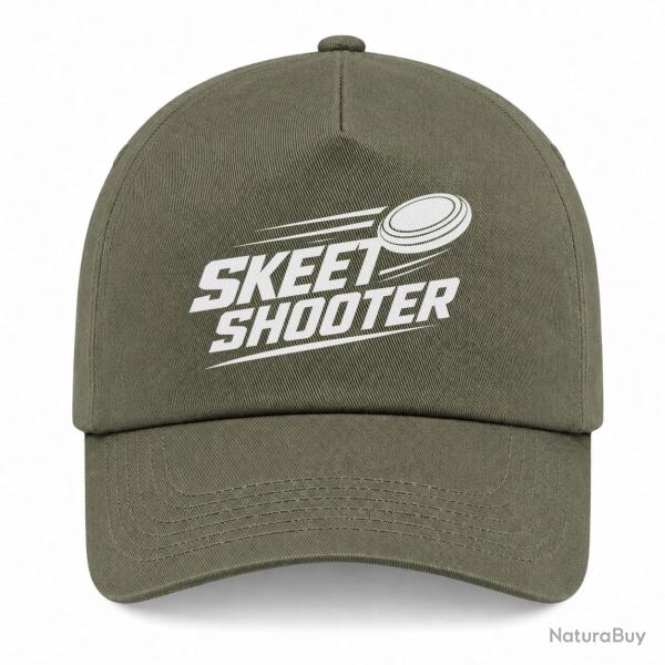 Casquette Ball Trap - Skeet Shooter - Plateaux crois�s - Kaki / Blanc