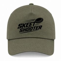 Casquette Ball Trap - Skeet Shooter - Plateaux crois&eacute;s - Kaki / Noir