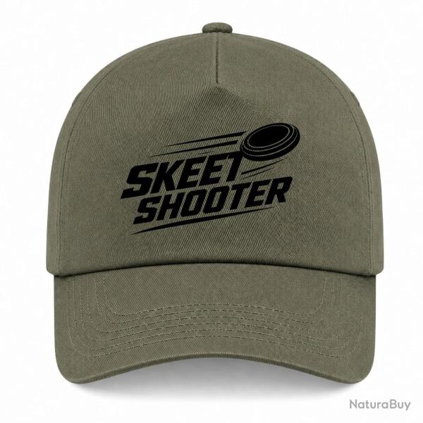 Casquette Ball Trap - Skeet Shooter - Plateaux crois�s - Kaki / Noir
