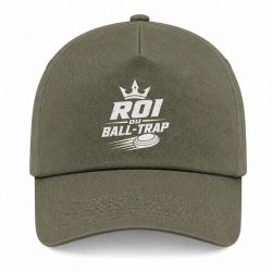 Casquette Ball Trap - Roi du Ball Trap - Couronne - Kaki / Blanc