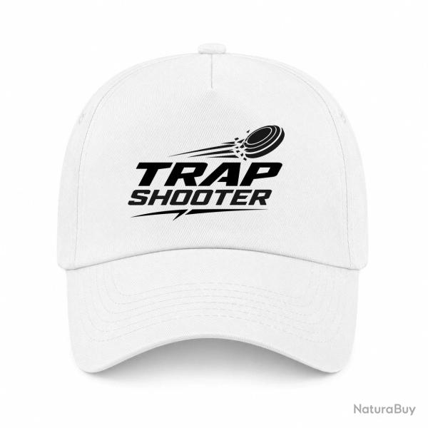 Casquette Ball Trap - Trap Shooter - Fusil sportif - Blanc
