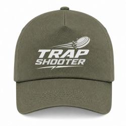 Casquette Ball Trap - Trap Shooter - Fusil sportif - Kaki / Blanc