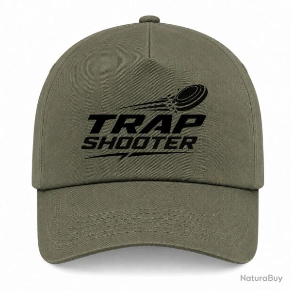 Casquette Ball Trap - Trap Shooter - Fusil sportif - Kaki / Noir