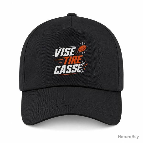 Casquette Ball Trap - Vise, tire, casse - S�quence de tir - Noir / Orange