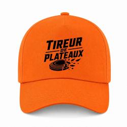 Casquette Ball Trap - Tireur de plateaux - Badge sportif - Orange