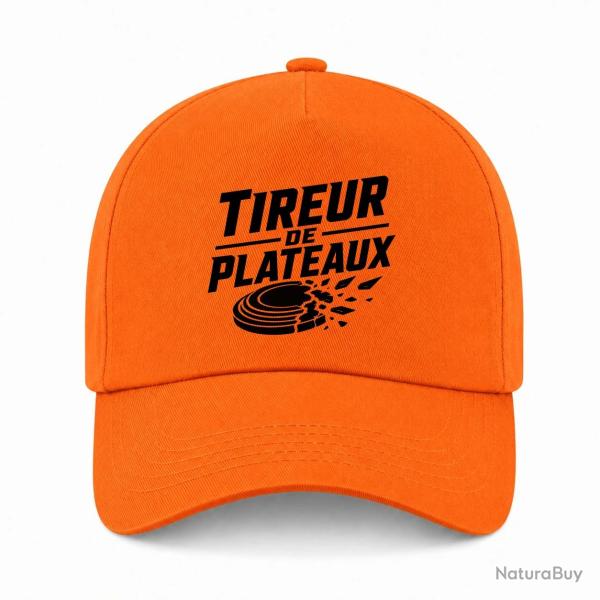 Casquette Ball Trap - Tireur de plateaux - Badge sportif - Orange