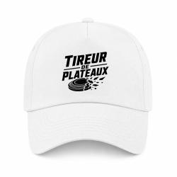 Casquette Ball Trap - Tireur de plateaux - Badge sportif - Blanc