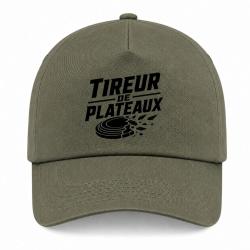 Casquette Ball Trap - Tireur de plateaux - Badge sportif - Kaki / Noir