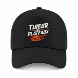 Casquette Ball Trap - Tireur de plateaux - Badge sportif - Noir / Orange