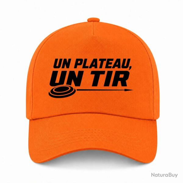 Casquette Ball Trap - Un plateau, un tir - Trajectoire parfaite - Orange
