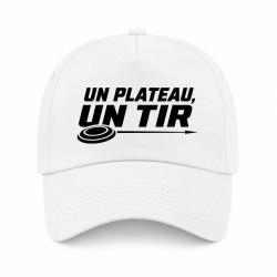 Casquette Ball Trap - Un plateau, un tir - Trajectoire parfaite - Blanc