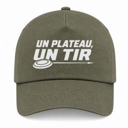 Casquette Ball Trap - Un plateau, un tir - Trajectoire parfaite - Kaki / Blanc