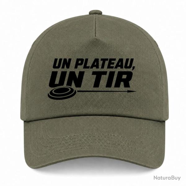 Casquette Ball Trap - Un plateau, un tir - Trajectoire parfaite - Kaki / Noir