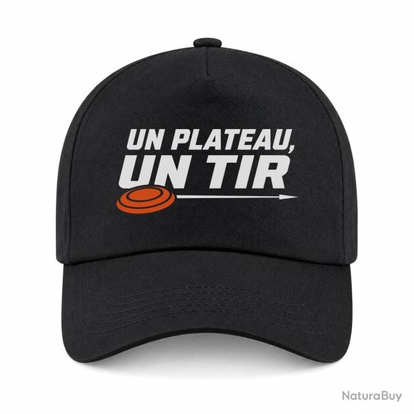 Casquette Ball Trap - Un plateau, un tir - Trajectoire parfaite - Noir / Orange