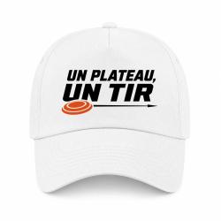 Casquette Ball Trap - Un plateau, un tir - Trajectoire parfaite - Blanc / Orange