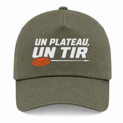 Casquette Ball Trap - Un plateau, un tir - Trajectoire parfaite - Kaki / Blanc et orange