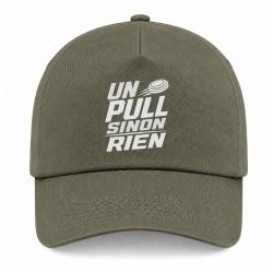 Casquette Ball Trap - Un Pull sinon rien - Slogan - Kaki / Blanc