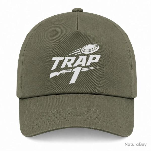 Casquette Ball Trap - Trap1 - S�rie de 25 - Kaki / Blanc