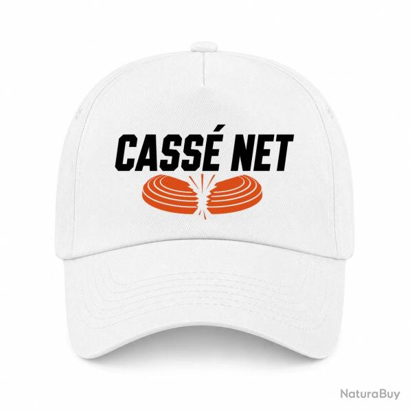 Casquette Ball Trap - Cass� net - Double plateau - Blanc / Orange