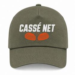 Casquette Ball Trap - Cass&eacute; net - Double plateau - Kaki / Blanc et orange