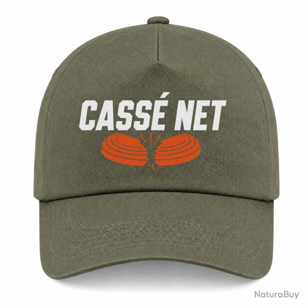 Casquette Ball Trap - Cass� net - Double plateau - Kaki / Blanc et orange
