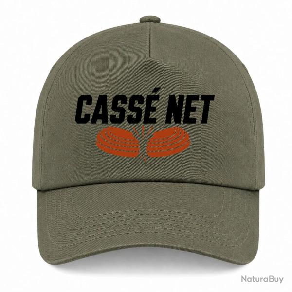 Casquette Ball Trap - Cass� net - Double plateau - Kaki / Noir et orange