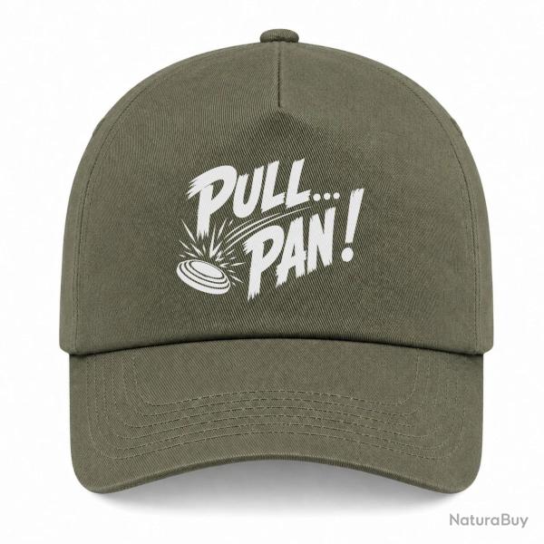 Casquette Ball Trap - Pull Pan - Impact du plateau - Kaki / Blanc