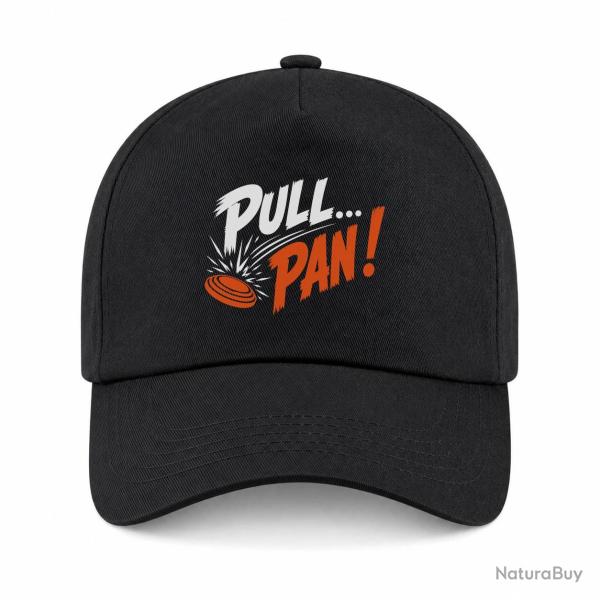 Casquette Ball Trap - Pull Pan - Impact du plateau - Noir / Orange