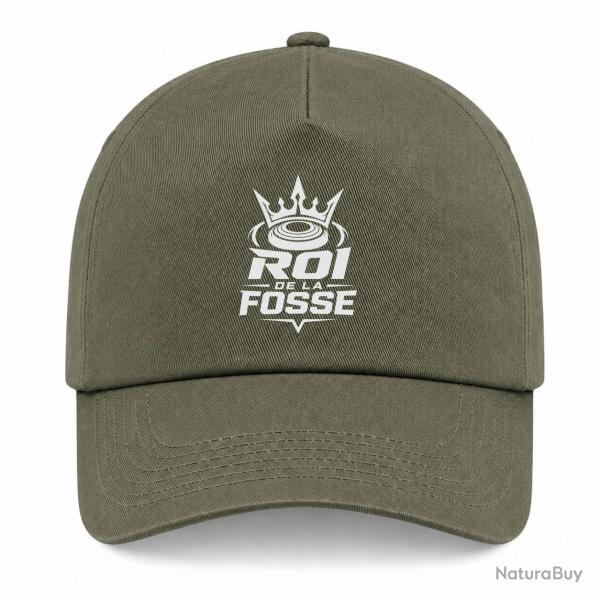 Casquette Ball Trap - Roi de la fosse - Tireur sportif - Kaki / Blanc