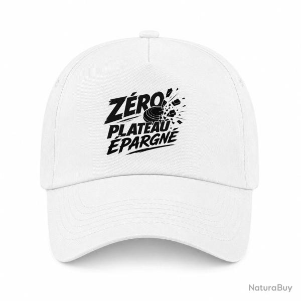 Casquette Ball Trap - Z�ro plateau �pargn� - Tireur d�termin� - Blanc