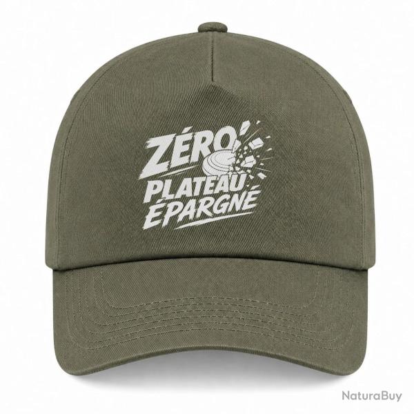 Casquette Ball Trap - Z�ro plateau �pargn� - Tireur d�termin� - Kaki / Blanc