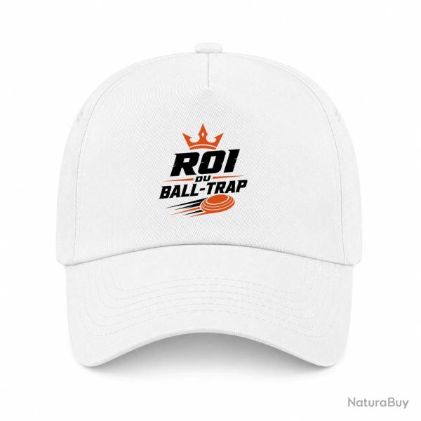 Casquette Ball Trap - Roi du Ball Trap - Couronne - Blanc / Orange
