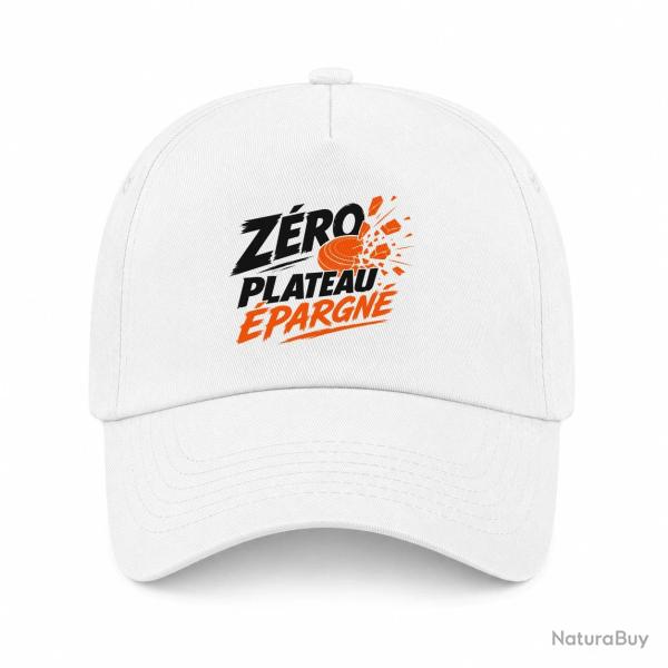 Casquette Ball Trap - Z�ro plateau �pargn� - Tireur d�termin� - Blanc / Orange