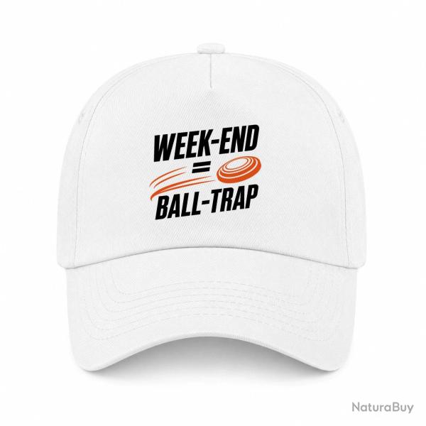 Casquette Ball Trap - Week-end Ball Trap - Stand et plateaux - Blanc / Orange