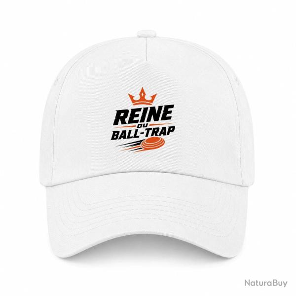 Casquette Ball Trap - Reine du Ball Trap - Couronne - Blanc / Orange