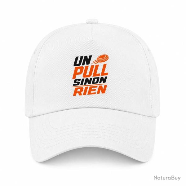 Casquette Ball Trap - Un Pull sinon rien - Slogan - Blanc / Orange