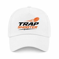 Casquette Ball Trap - Trap Shooter - Fusil sportif - Blanc / Orange