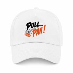 Casquette Ball Trap - Pull Pan - Impact du plateau - Blanc / Orange