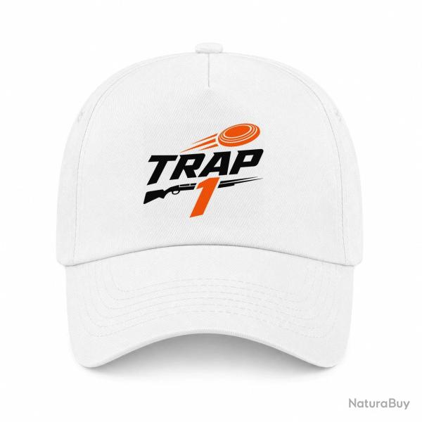 Casquette Ball Trap - Trap1 - S�rie de 25 - Blanc / Orange