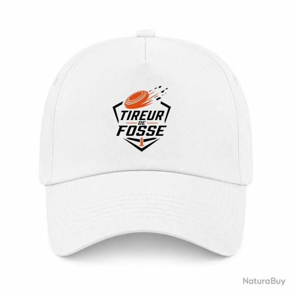 Casquette Ball Trap - Tireur de fosse - Discipline plateau - Blanc / Orange