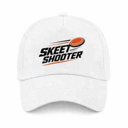 Casquette Ball Trap - Skeet Shooter - Plateaux crois&eacute;s - Blanc / Orange