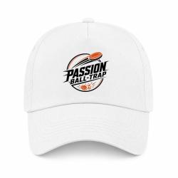 Casquette Ball Trap - Passion Ball Trap - Logo tireur - Blanc / Orange