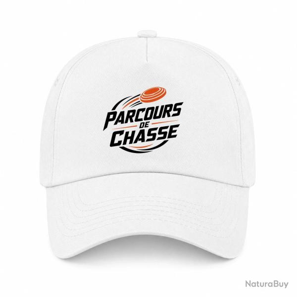 Casquette Ball Trap - Parcours de chasse - Tireur Sporting - Blanc / Orange