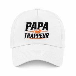 Casquette Ball Trap - Papa trappeur - Cadeau personnalis&eacute; - Blanc / Orange