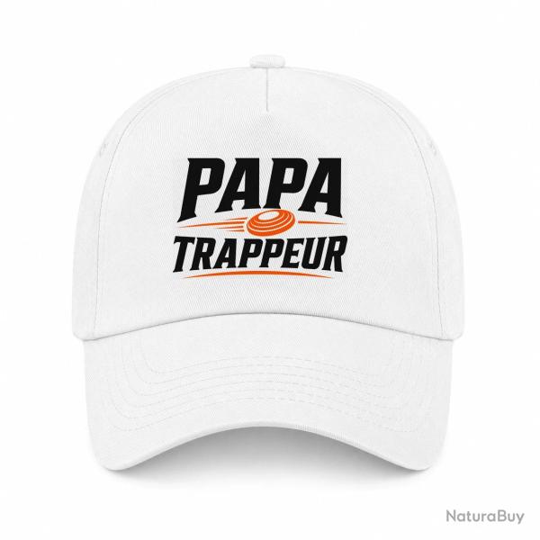 Casquette Ball Trap - Papa trappeur - Cadeau personnalis� - Blanc / Orange