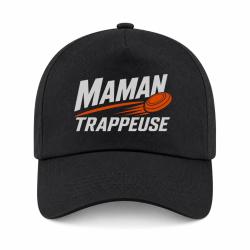 Casquette Ball Trap - Maman trappeuse - Cadeau personnalis&eacute; - Noir / Orange