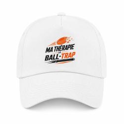 Casquette Ball Trap - Ma th&eacute;rapie, le Ball Trap - Humour - Blanc / Orange