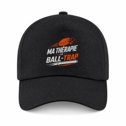 Casquette Ball Trap - Ma th&eacute;rapie, le Ball Trap - Humour - Noir / Orange