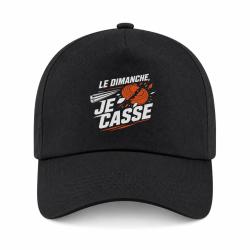 Casquette Ball Trap - Le dimanche je casse - Stand de tir - Noir / Orange