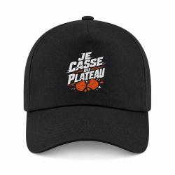 Casquette Ball Trap - Je casse du plateau - Slogan tireur - Noir / Orange